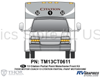 3 Piece 2013 Citation Class C (Partial Paint) Front Graphics Kit