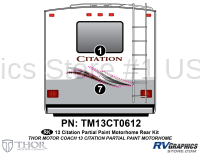 2 Piece 2013 Citation Class C (Partial Paint) Rear Graphics Kit