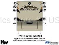 9 Piece 2016 Fox Mountain FW Front Graphics Kit