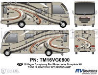 Vegas - 2016 Vegas MH-Motorhome Symphony Red Version - 64 Piece 2016 Thor Motorcoach Vegas MH RED Complete Graphics Kit