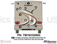 Vegas - 2016 Vegas MH-Motorhome Symphony Red Version - 11 Piece 2016 Thor Motorcoach Vegas MH RED Rear Graphics Kit