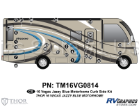 26 Piece 2016 Thor Motorcoach Vegas MH BLUE Curbside Graphics Kit