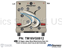 Vegas - 2016 Vegas MH-Motorhome Jazzy Blue Version - 11 Piece 2016 Thor Motorcoach Vegas MH BLUE Rear Graphics Kit