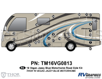 Vegas - 2016 Vegas MH-Motorhome Jazzy Blue Version - 26 Piece 2016 Thor Motorcoach Vegas MH BLUE Roadside Graphics Kit