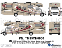 Chateau - 2015 Chateau MH HD Max Red Velvet Version - 64 Piece 2015 Chateau HD Max Motorhome Red Velvet Complete Graphics Kit