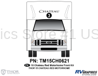 1 Piece 2015 Chateau Motorhome Standard Red Front Graphics Kit