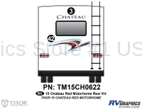 Chateau - 2015 Chateau MH Standard Red Version - 2 Piece 2015 Chateau Motorhome Standard Red Rear Graphics Kit