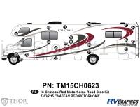 Chateau - 2015 Chateau MH Standard Red Version - 20 Piece 2015 Chateau Motorhome Standard Red Roadside Graphics Kit