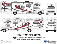 Chateau - 2015 Chateau MH Standard Red Version - 43 Piece 2015 Chateau Motorhome Standard Red Complete Graphics Kit
