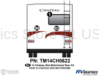 3 Piece 2014 Chateau Red Version Whitewall Rear Graphics Kit
