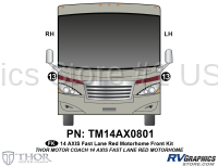 Axis - 2014 Axis MH-Motorhome Fastlane Red Version - 2 Piece 2014 Axis MH Red Version Front Graphics Kit