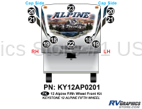 10 Piece 2012 Alpine FW Front Graphics Kit