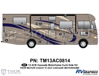 20 Piece 2013 Ace Motorhome Curbside Graphics Kit Blue Version