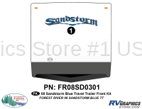 1 Piece 2008 Sandstorm Travel Trailer Blue Front Graphics Kit