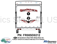 2 Piece 2008 Sandstorm Fifth Wheel Red Rear Graphics Kit
