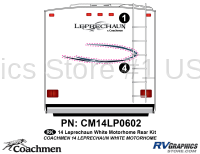 Leprechaun - 2014 Leprechaun MH-Motor Home-White - 2 Piece 2014 Leprechaun MH Rear Graphics Kit