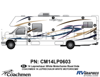 Leprechaun - 2014 Leprechaun MH-Motor Home-White - 14 Piece 2014 Leprechaun MH Roadside Graphics Kit