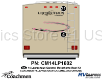 Leprechaun - 2014 Leprechaun MH-Motor Home Caramel - 2 Piece 2014 Leprechaun Caramel MH Rear Graphics Kit