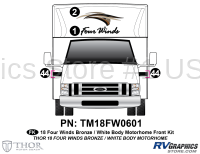 4 Piece 2018 Four Winds MH Bronze on White Body Front Graphics Kit