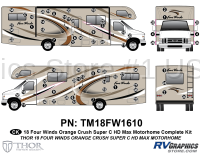 Four Winds - 2018 Four Winds MH-Motorhome HD Max Orange Crush Tan Body - 72 Piece 2018 Four Winds MH Orange on Tan Body Complete Graphics Kit