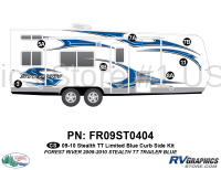 Stealth - 2009 Stealth TT-Travel Trailer-Limited-Blue - 8 Piece 2009 Stealth Blue TT Limited Curbside Graphics Kit