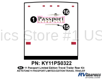 Passport - 2011 Passport TT-Travel Trailer Limited Edition - 3 Piece 2011 Passport TT Limited Edition Rear Graphics Kit