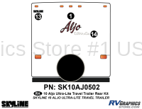 Aljo - 2010 Aljo Ultra-Lite TT-Travel Trailer - 3 Piece 2010 Aljo UltraLite TT Rear Graphics Kit
