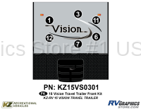 6 Piece 2015 Vision RV Travel Trailer Front Graphics Kit