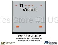 Vision - 2015 Vision TT-Travel Trailer - 1 Piece 2015 Vision RV Travel Trailer Rear Graphics Kit