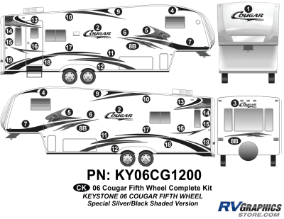 Keystone RV - Cougar - 2006-2008 Cougar FW-Fifth Wheel Custom Silver/Black Shaded