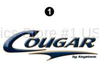 Cougar - 2006-2008 Cougar TT-Travel Trailer Rear Window - Front Cap Cougar Logo