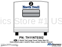 1 Piece 2011 North Trail Lg TT Rear Graphics Kit