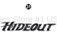 Hideout - 2015 Hideout Lg TT- Large Trailer Western Edition - Side / Rear Hideout Logo