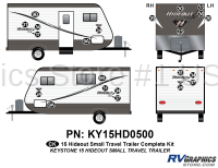 22 Piece 2015 Hideout Small Trailer Complete Graphics Kit