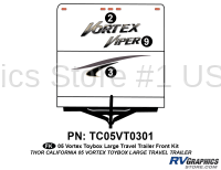 Vortex - 2005 Vortex Viper Lg TT-Large Travel Trailer - 3 Piece 2005 Vortex Viper Lg TT Front Graphics Kit