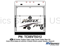 Vortex - 2005 Vortex Viper Lg TT-Large Travel Trailer - 4 Piece 2005 Vortex Viper Lg TT Rear Graphics Kit