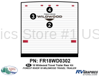 3 Piece 2018 Wildwood Travel Trailer Rear Graphics Kit