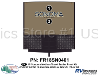 Sonoma - 2018 Sonoma Medium Travel Trailer - 2 Piece 2018 Sonoma Medium Travel Trailer Front Graphics Kit
