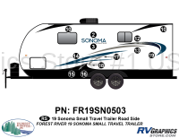12 Piece 2019 Sonoma Small Travel Trailer Roadside Graphics Kit