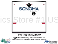 2 Piece 2019 Sonoma Lg Travel Trailer Rear Graphics Kit