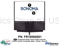 Sonoma - 2019 Sonoma Small Travel Trailer - 2 Piece 2019 Sonoma Small Travel Trailer Front Graphics Kit
