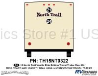2 Piece 2015 North Trail Elite Edition Vanilla Walls Travel Trailer Rear Graphics Kit