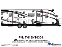 19 Piece 2015 North Trail Travel Trailer Curbside Graphics Kit