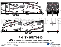 52 Piece 2015 North Trail Elite Edition Travel Trailer Complete Graphics Kit