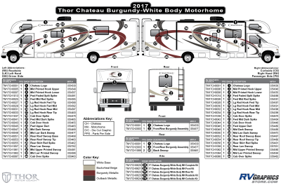 Thor Motorcoach - Chateau - 2017-2018 Chateau MH-Motorhome Burgundy On White Sidewall