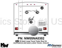 4 Piece 2005 Nash Lg Travel Trailer Rear Graphics Kit