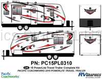 36 Piece 2015 PowerLite Travel Trailer Complete Graphics Kit