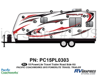 Powerlite - 2015-2016 PowerLite TT-Travel Trailer - 18 Piece 2015 PowerLite Travel Trailer Roadside Graphics Kit