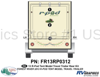 R-POD - 2013 rPOD TT-Tent Travel Trailer Version - 3 Piece 2013 rpod Tent Trailer Rear Graphics Kit