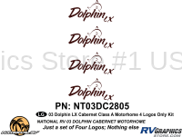 Dolphin - 2003 Dolphin  LX Cabernet Version Super Economy Graphics - 4 Piece 2003 Dolphin LX Cabernet Logos Only Premium Graphics Kit